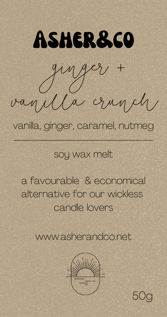ginger + vanilla crunch wax melt snap bar